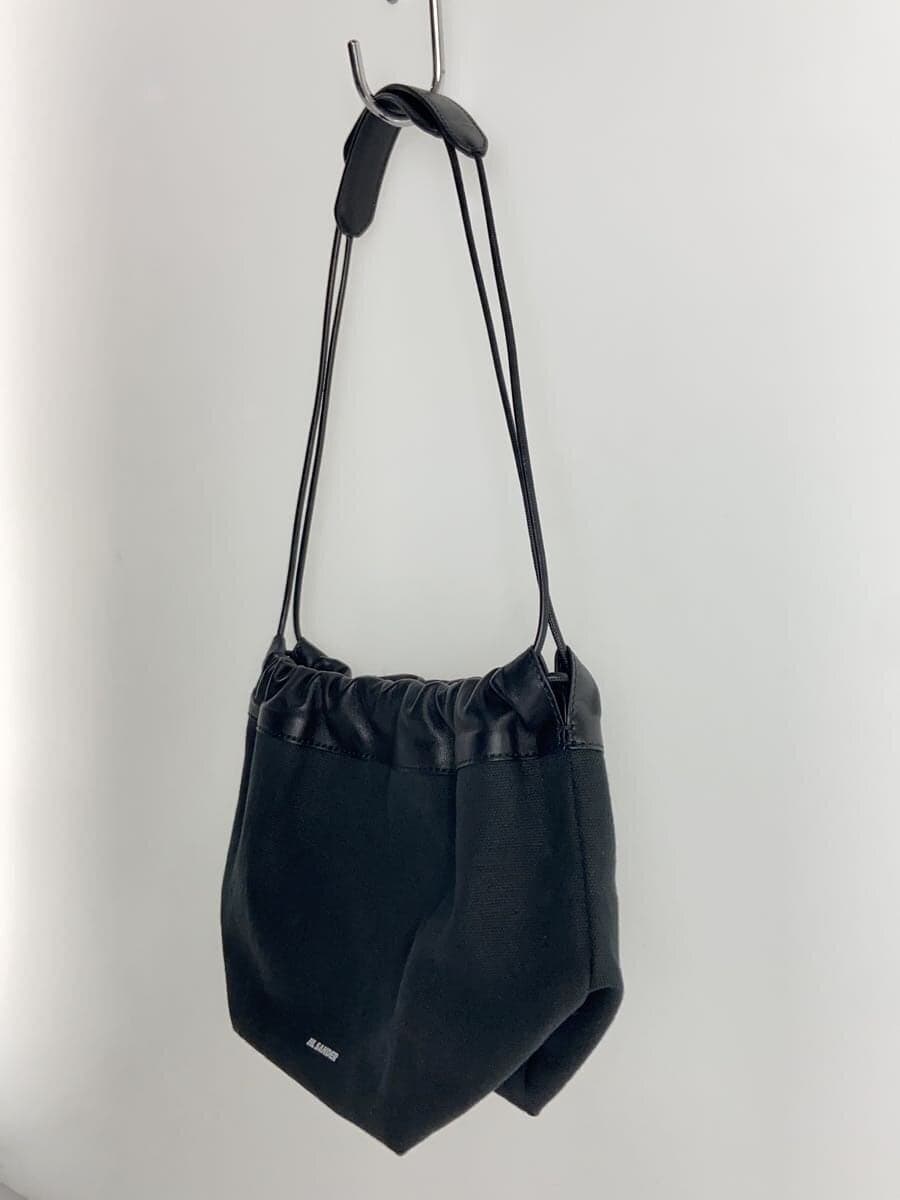 JIL SANDER handbag canvas BLK plain DUMPING BUCKET BAG drawstring 2
