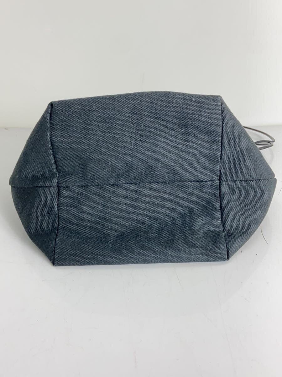 JIL SANDER handbag canvas BLK plain DUMPING BUCKET BAG drawstring 4