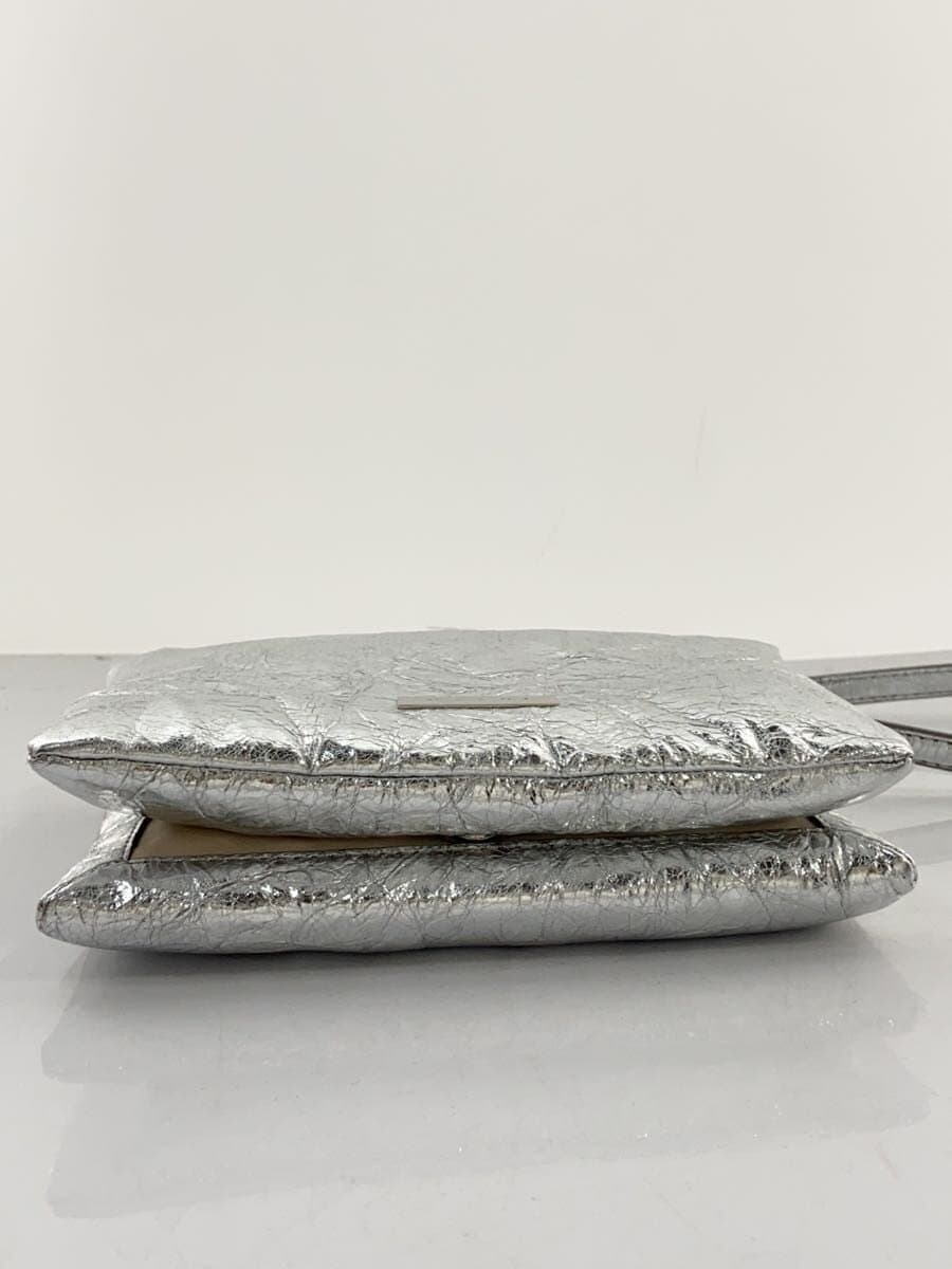 MARNI handbag shoulder bag mini leather SLV metallic silver foldable 4