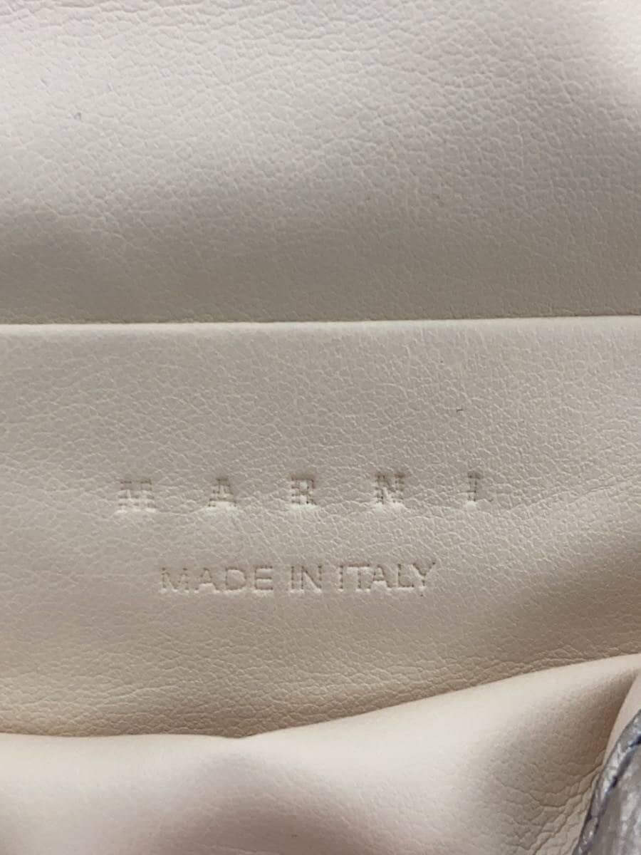 MARNI handbag shoulder bag mini leather SLV metallic silver foldable 5