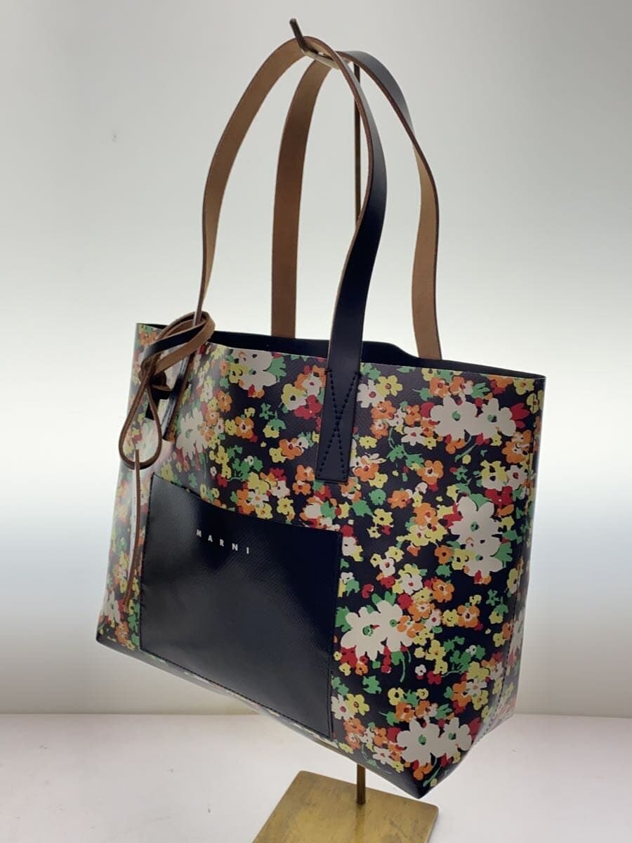 MARNI Tote Bag BLK Floral 2