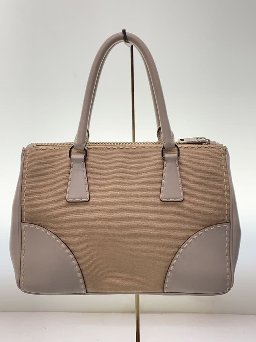 PRADA Handbag Canvas BEG B1801K 3