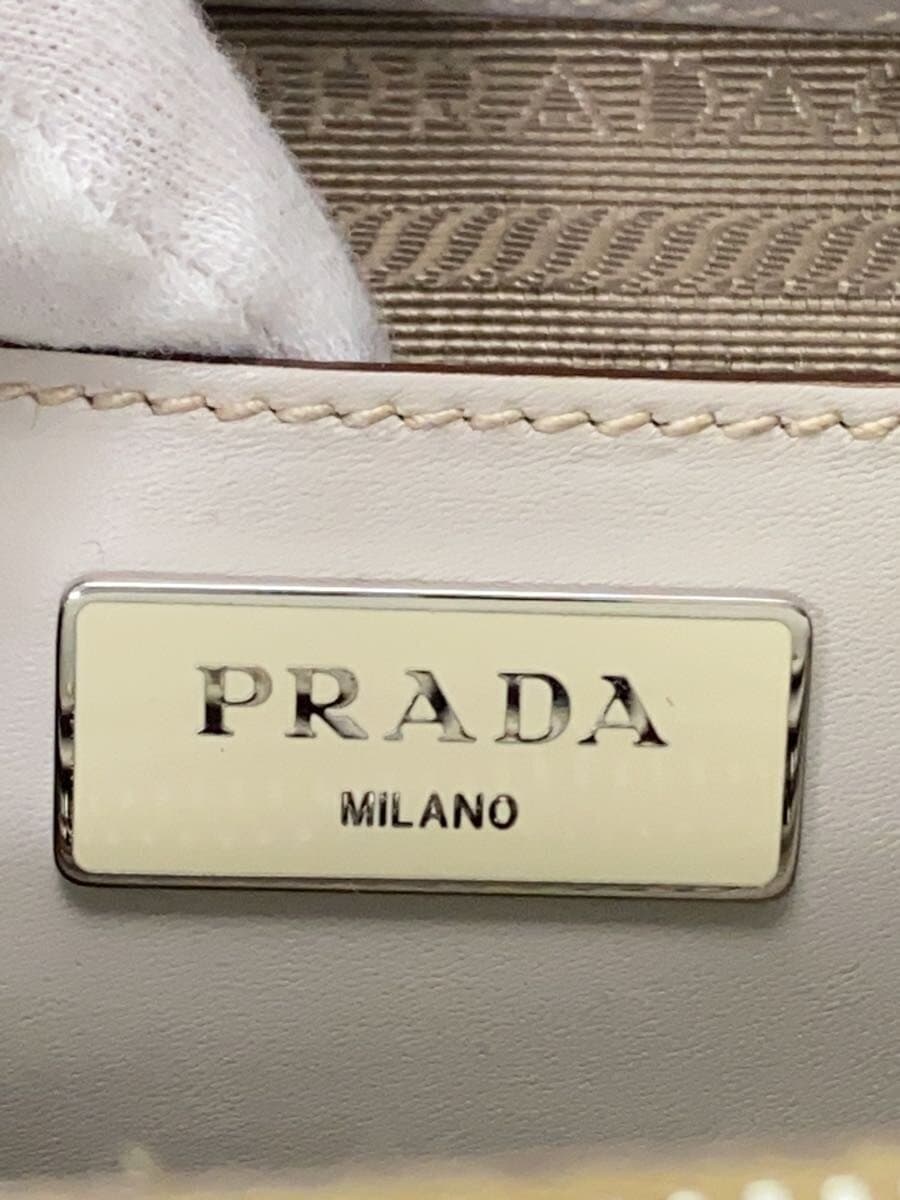 PRADA Handbag Canvas BEG B1801K 5