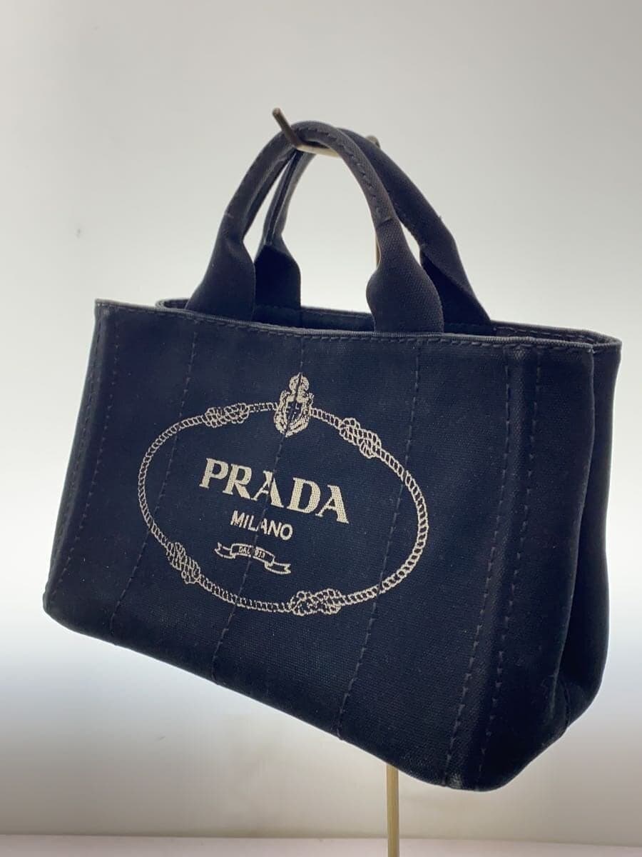 PRADA Handbag Canvas BLK Solid 2