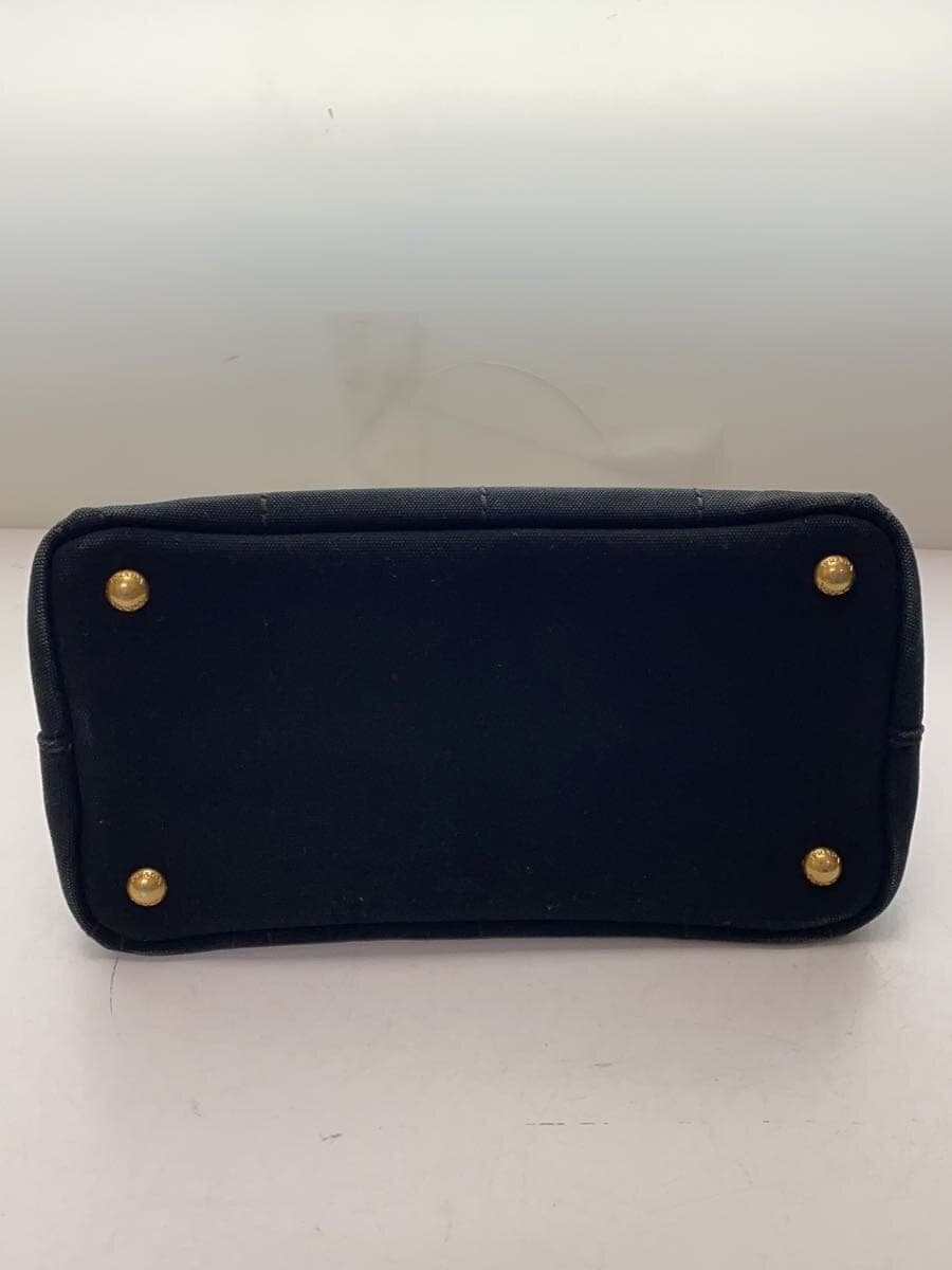 PRADA Handbag Canvas BLK Solid 4