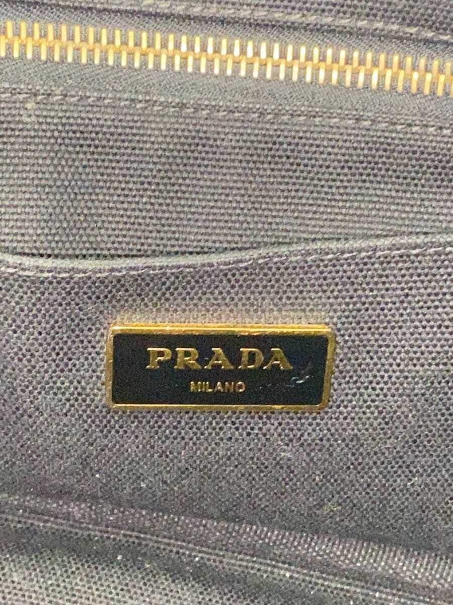 PRADA Handbag Canvas BLK Solid 5