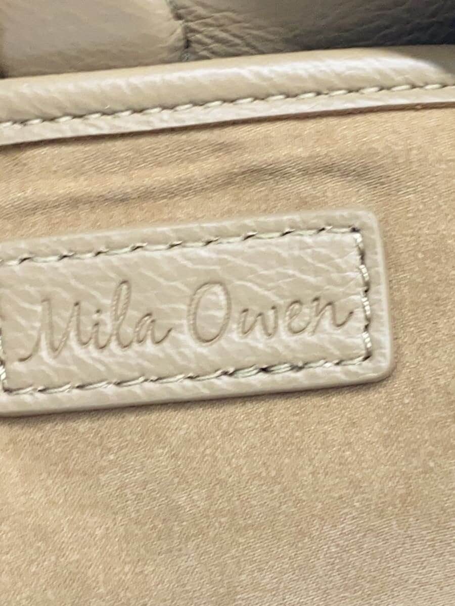 Mila Owen Handbag Leather KHK Solid 09WGB251506 5