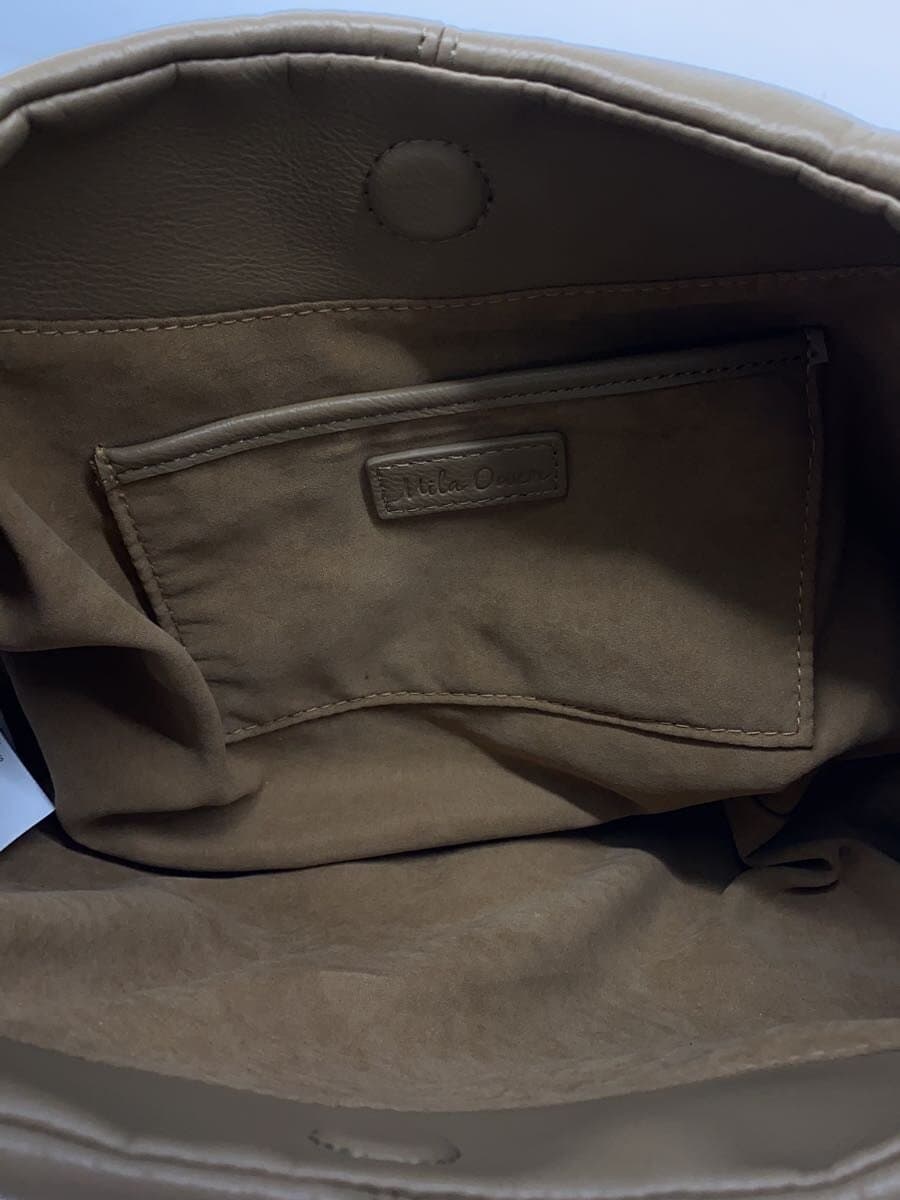 Mila Owen Handbag Leather KHK Solid 09WGB251506 6
