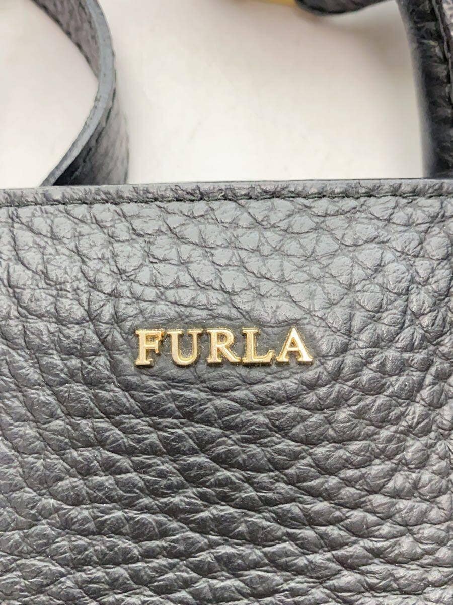 FURLA Shoulder Bag Leather BLK 5