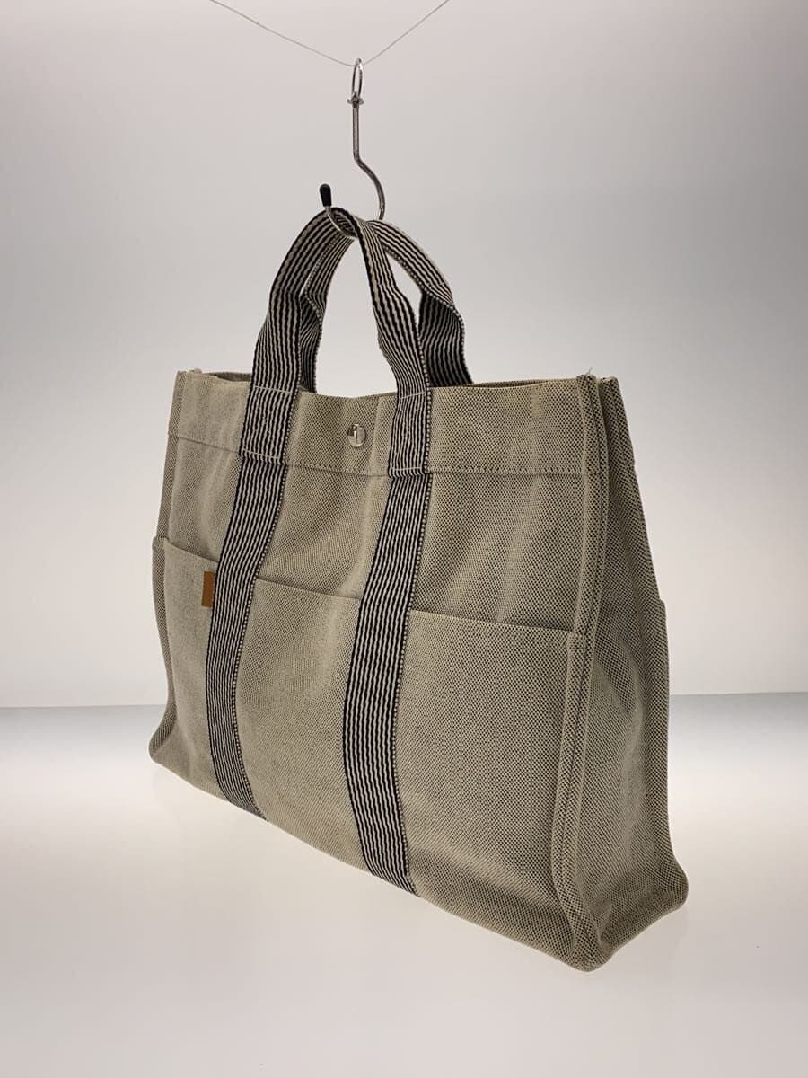 HERMES Tote Bag Cotton GRY Consider Condition 2