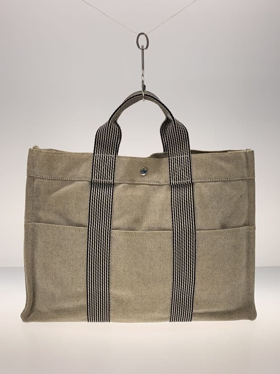 HERMES Tote Bag Cotton GRY Consider Condition 3