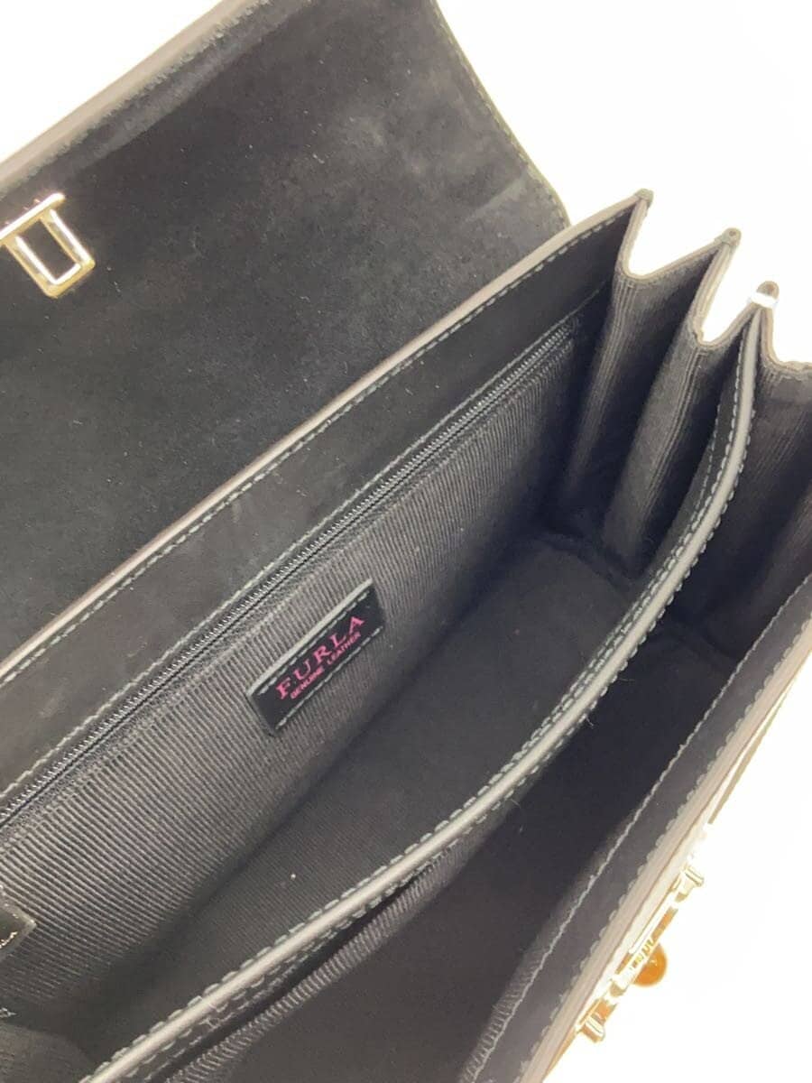 FURLA Shoulder Bag Leather BLK 6