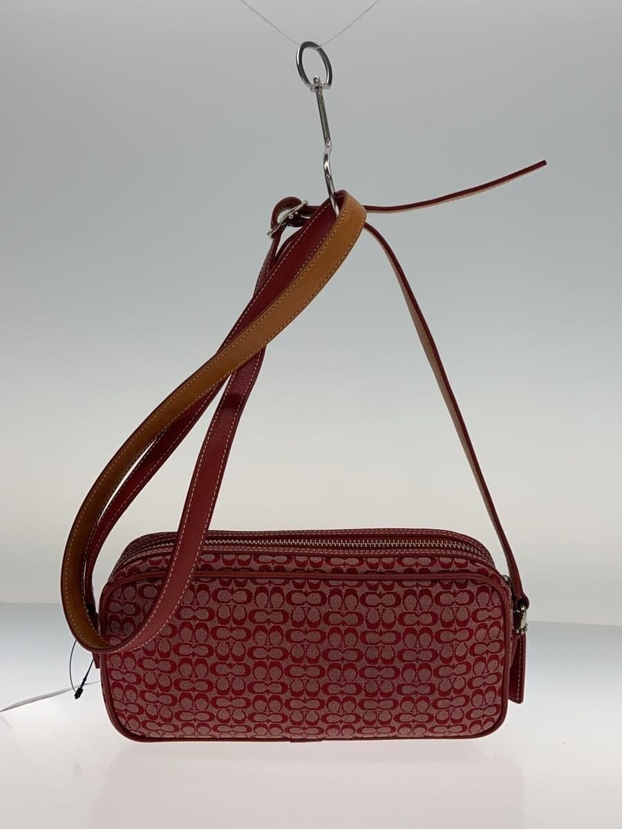 COACH Shoulder Bag Nylon RED a32-6341 3