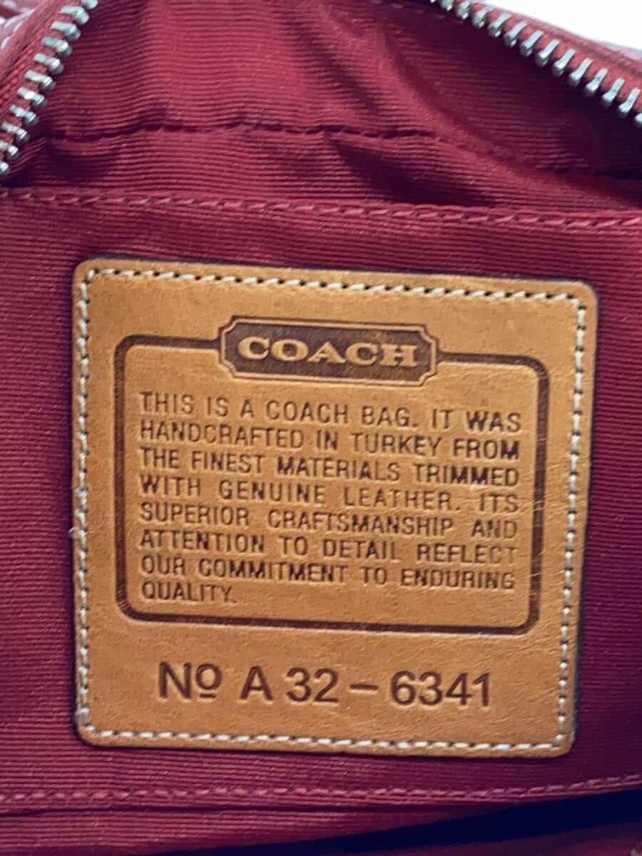 COACH Shoulder Bag Nylon RED a32-6341 5