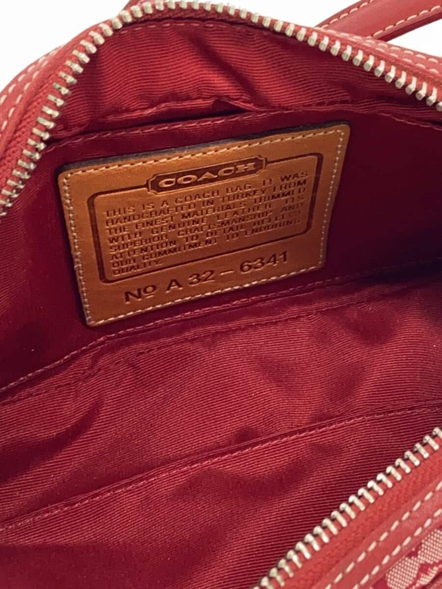 COACH Shoulder Bag Nylon RED a32-6341 6