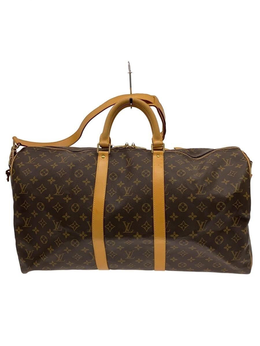 LOUIS VUITTON Keepall Bandoulière 55 Monogram Canvas PVC BRW M41414