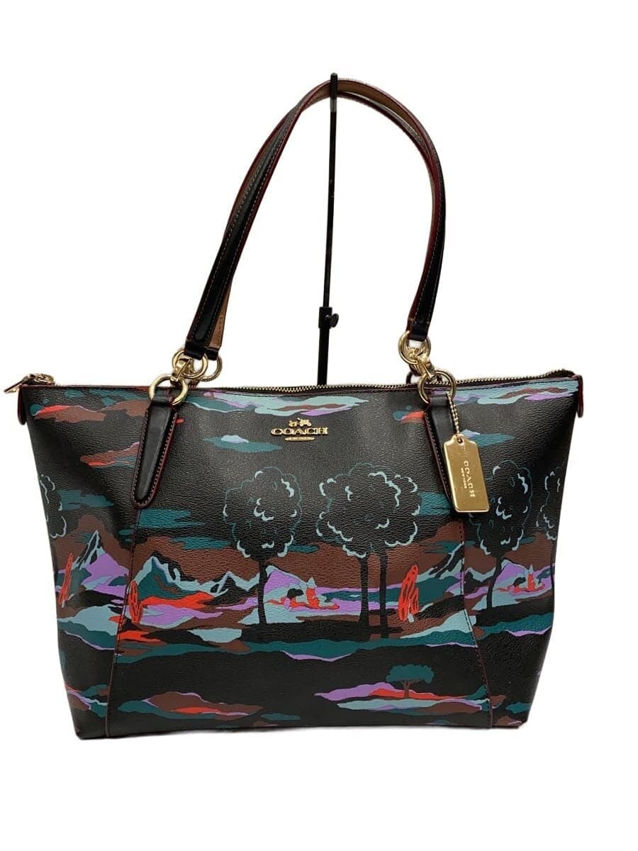 COACH Tote Bag PVC BLK All Over Pattern