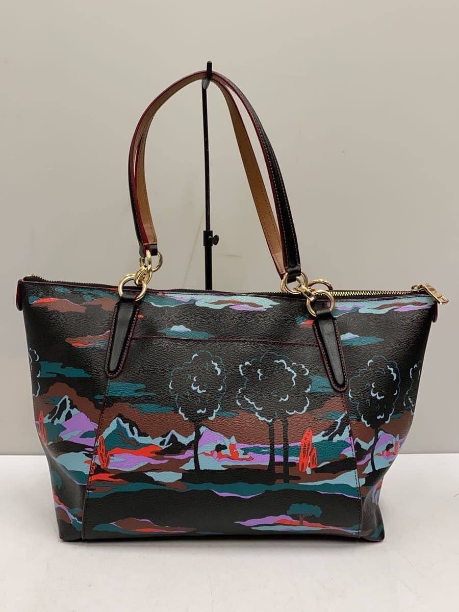 COACH Tote Bag PVC BLK All Over Pattern 3