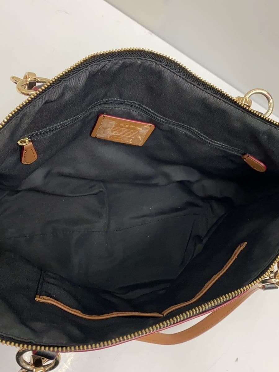 COACH Tote Bag PVC BLK All Over Pattern 6