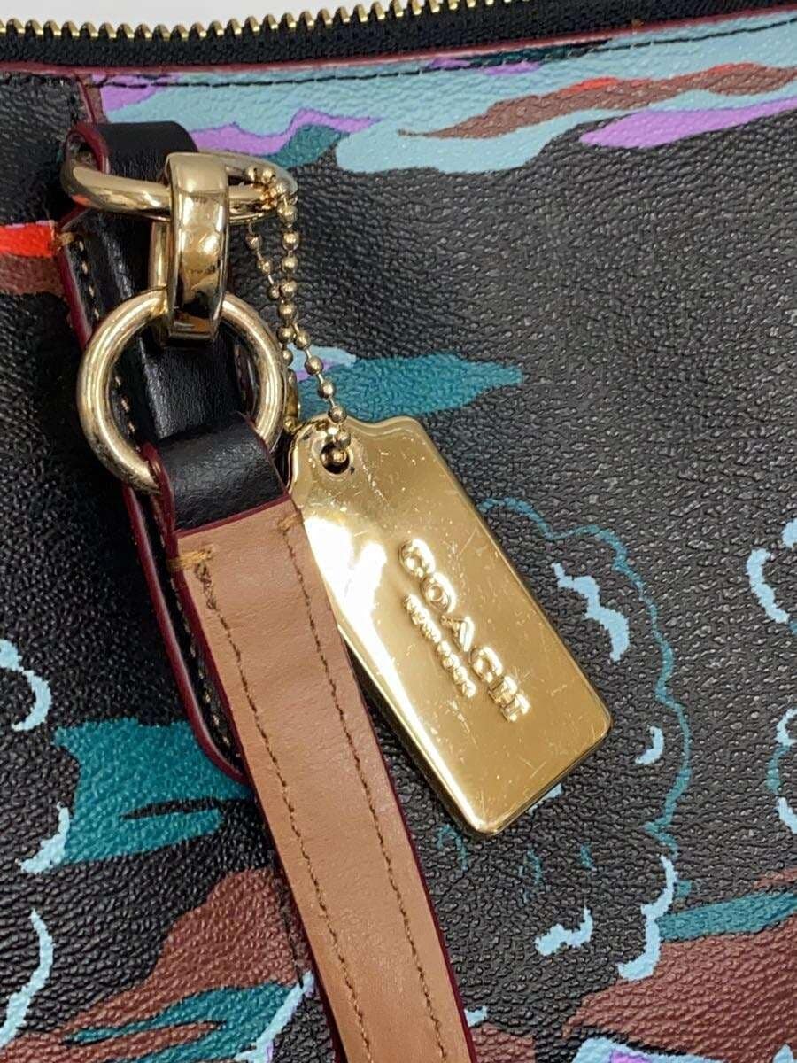 COACH Tote Bag PVC BLK All Over Pattern 8