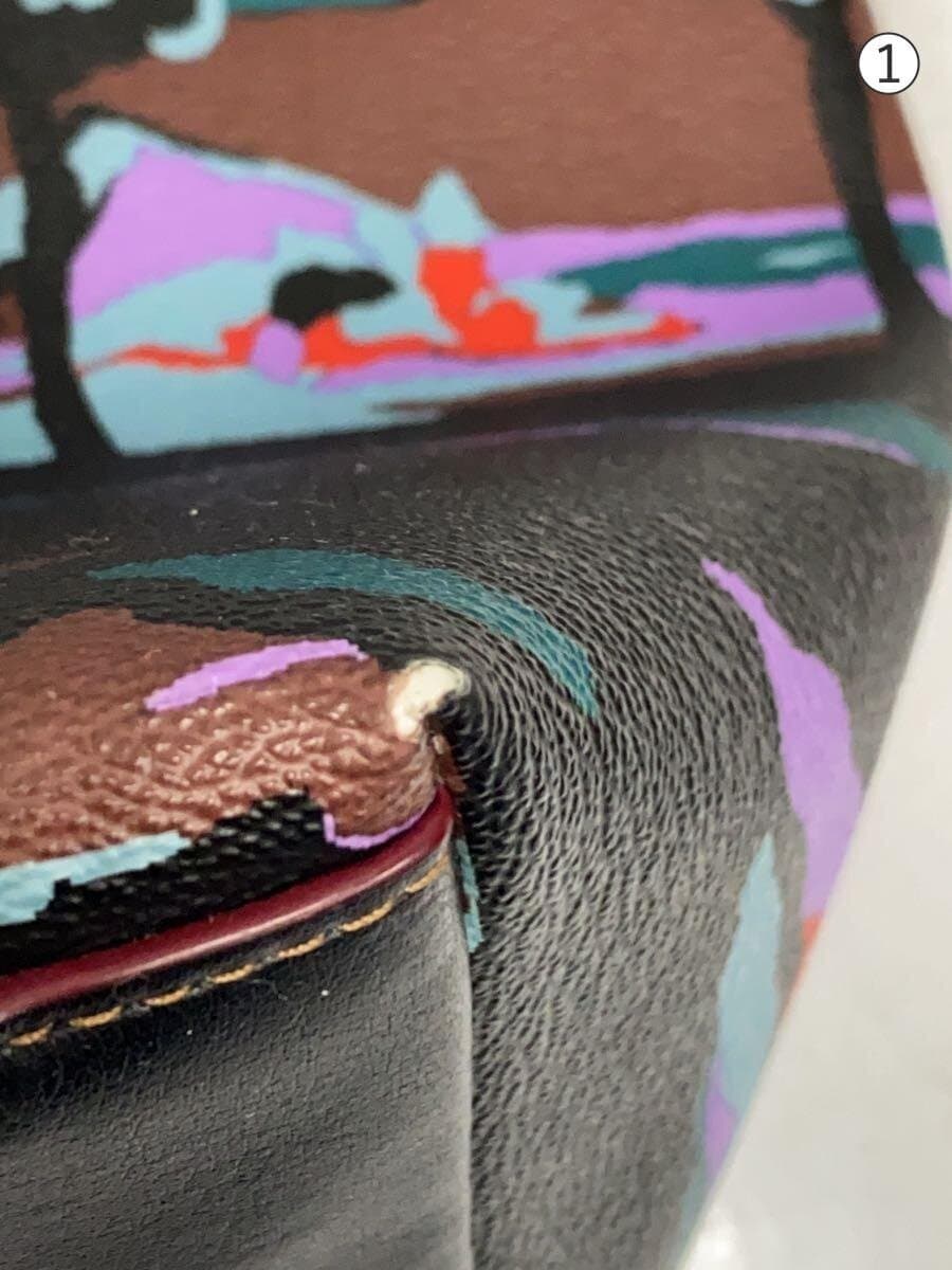 COACH Tote Bag PVC BLK All Over Pattern 9