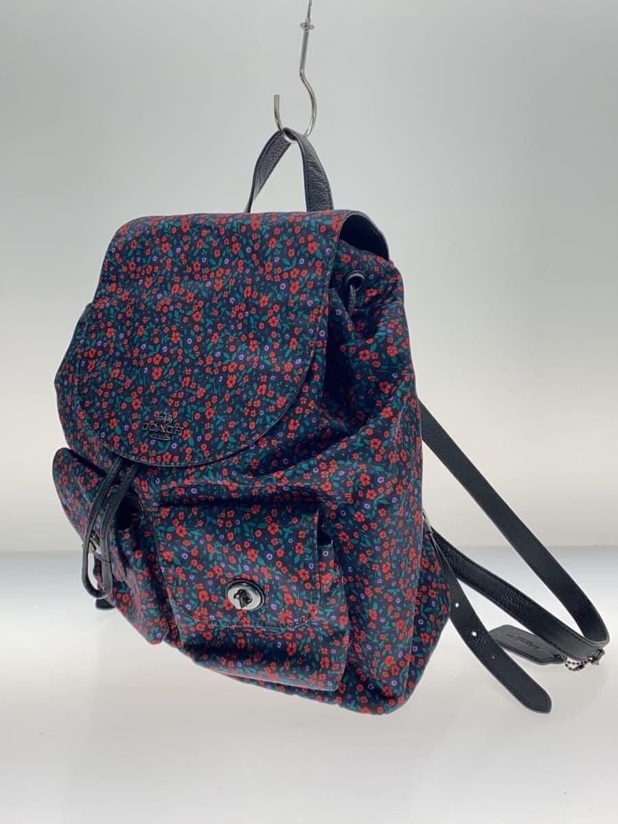 COACH Backpack Nylon Black Floral Pattern F5934 2
