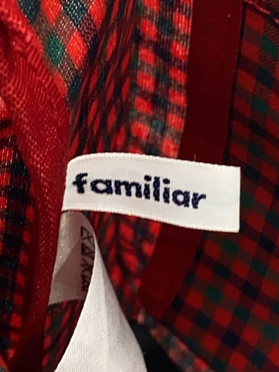 Familiar tote bag Cotton RED Check 260051 5