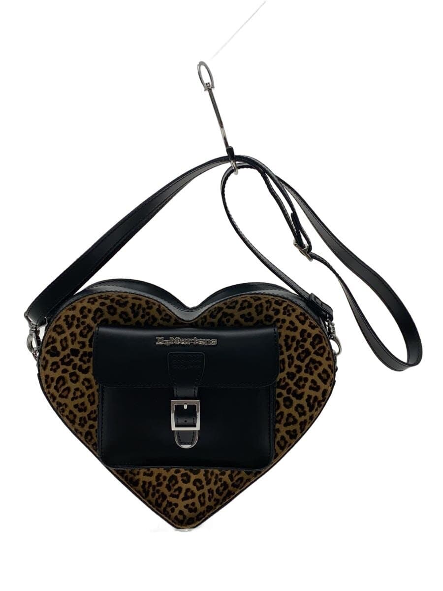 Dr. Martens 25SS Leopard Print Kiev Leather Heart-Shaped Bag BLK Leopard