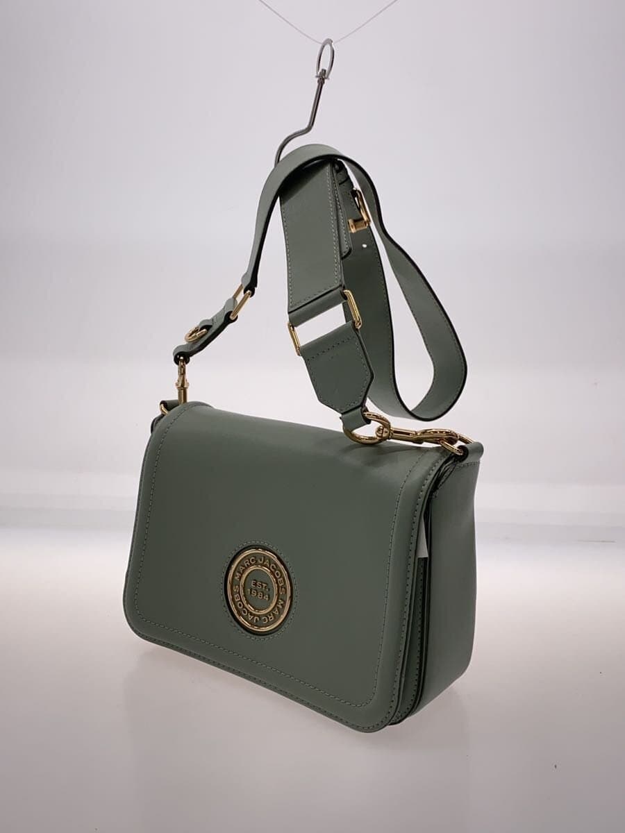 MARC JACOBS Shoulder Bag Leather GRN Solid Inside With Stain 2
