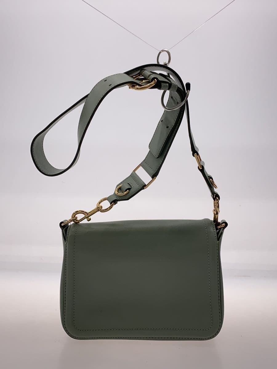 MARC JACOBS Shoulder Bag Leather GRN Solid Inside With Stain 3