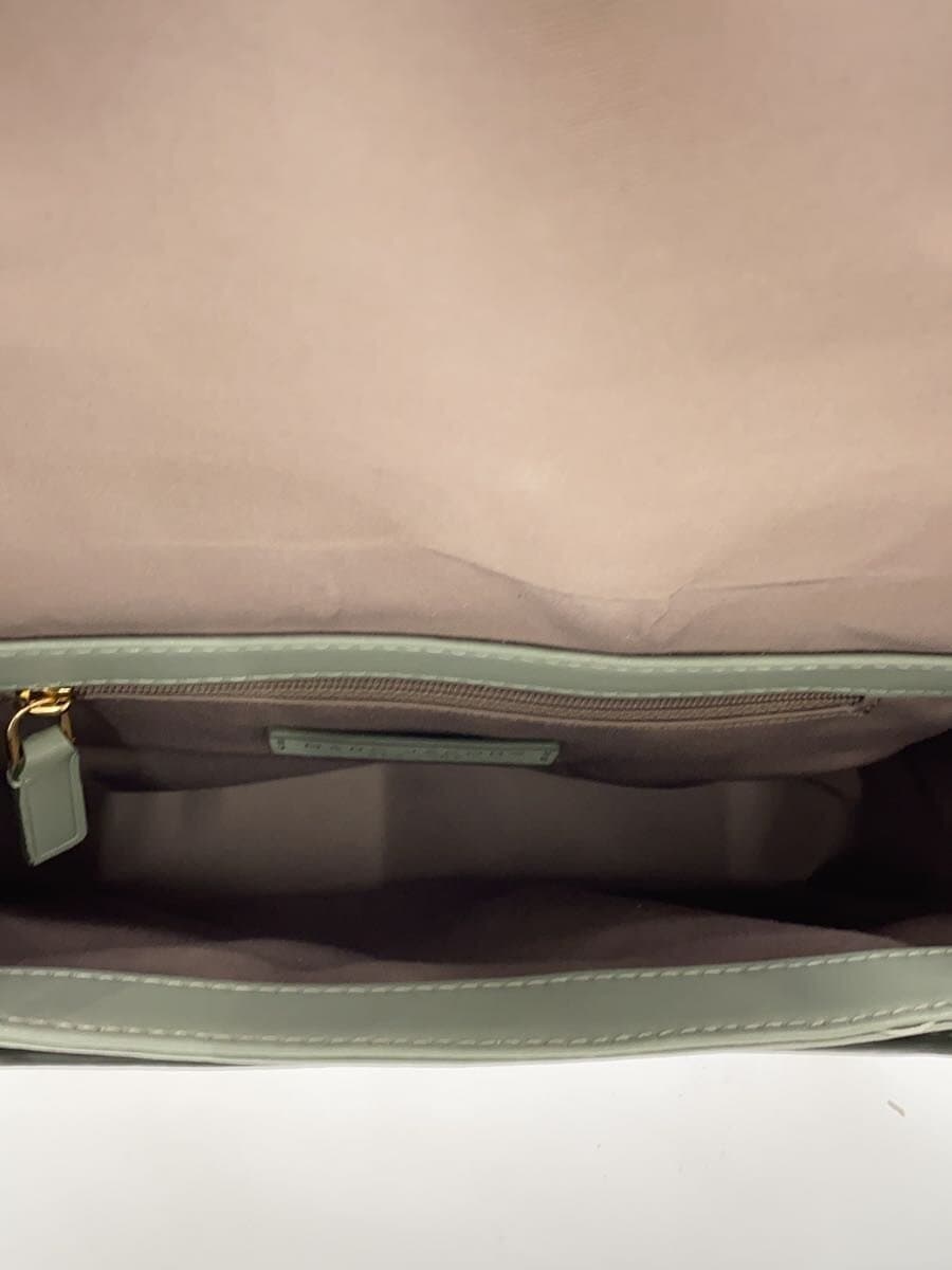 MARC JACOBS Shoulder Bag Leather GRN Solid Inside With Stain 6