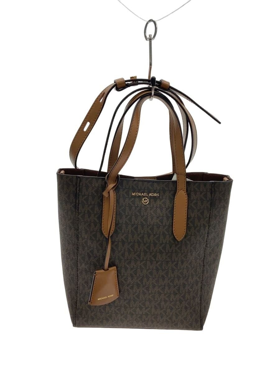 MICHAEL KORS Handbag PVC BRW All Over Pattern 30T1G5ST0B