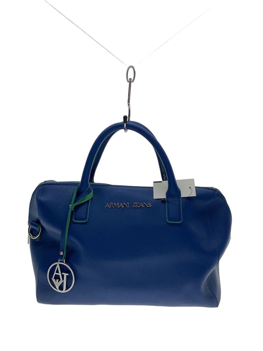 ARMANI JEANS bag leather blue solid color