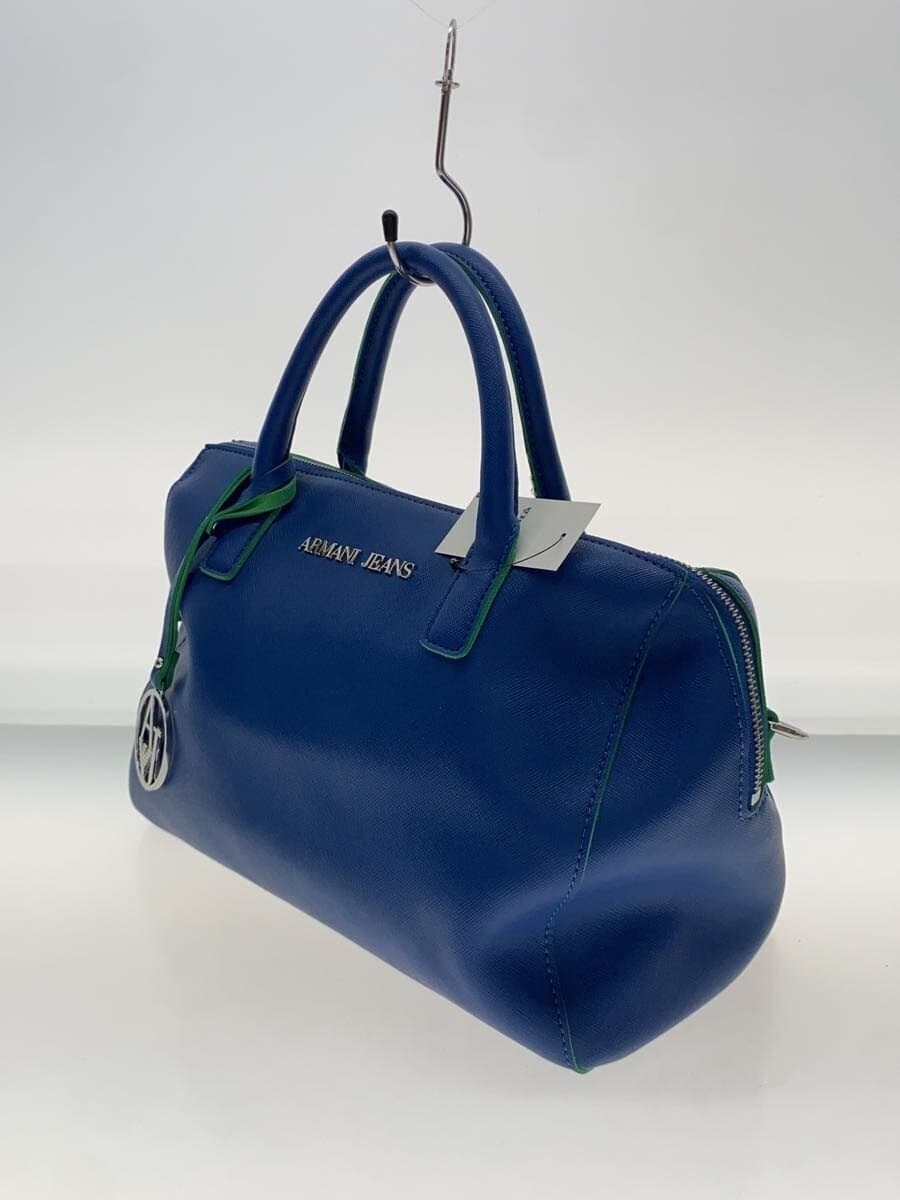 ARMANI JEANS bag leather blue solid color 2