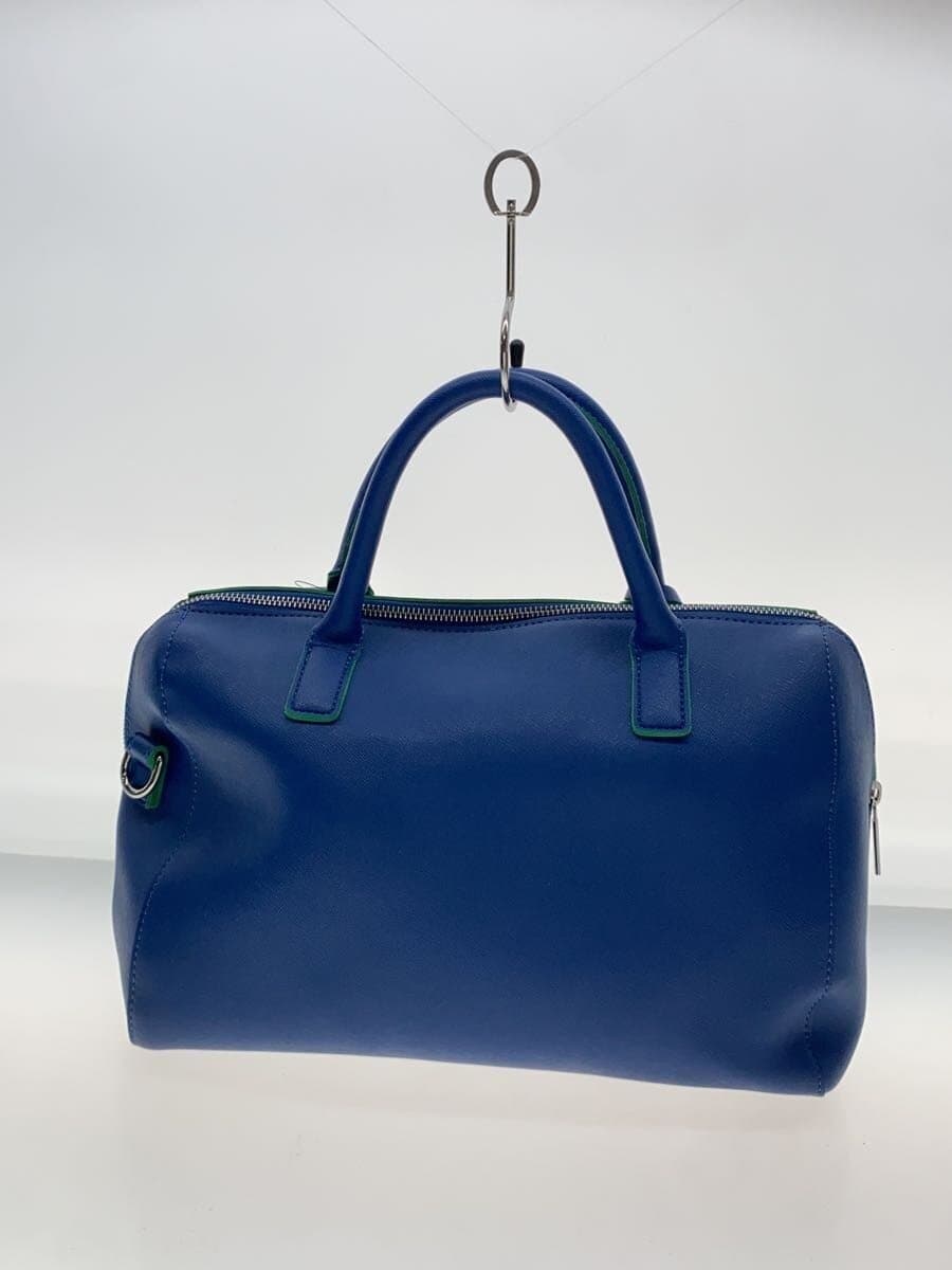 ARMANI JEANS bag leather blue solid color 3