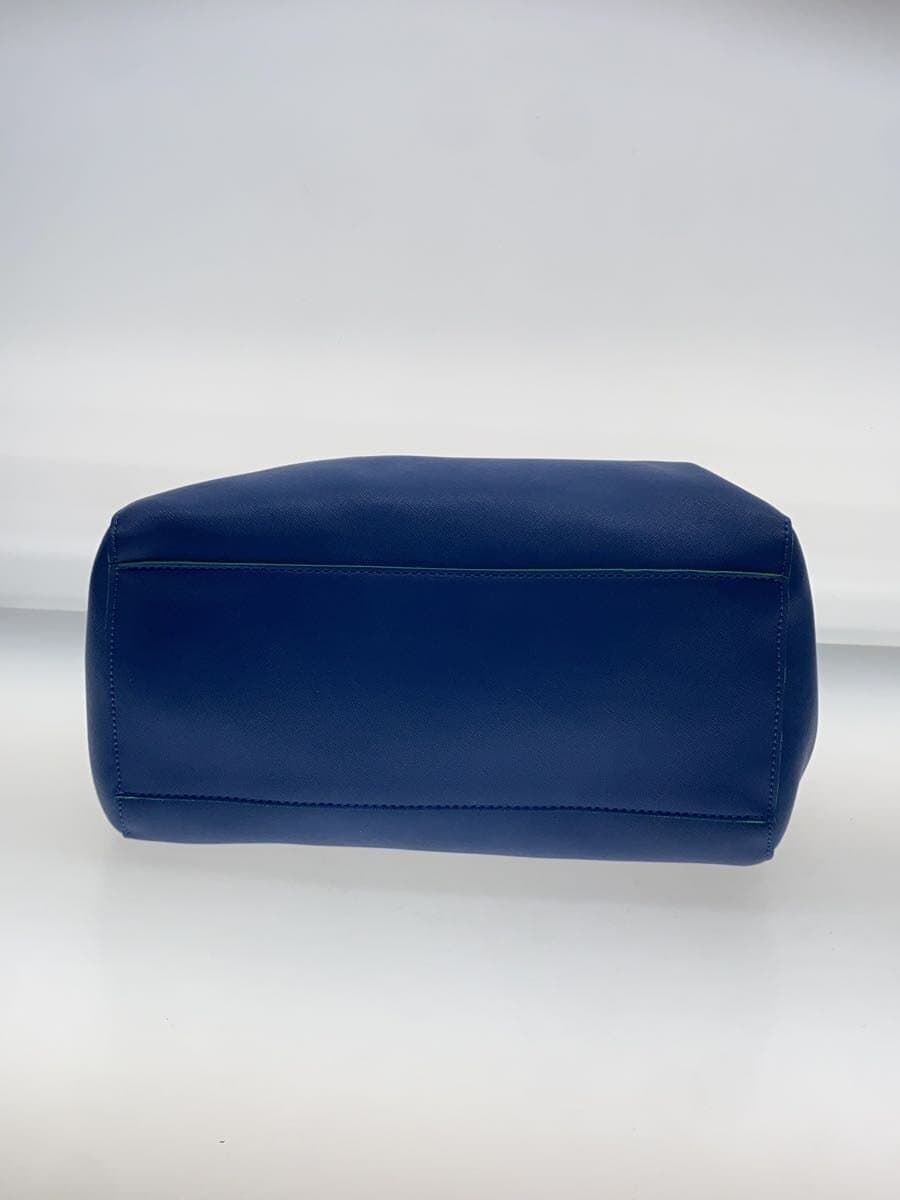 ARMANI JEANS bag leather blue solid color 4