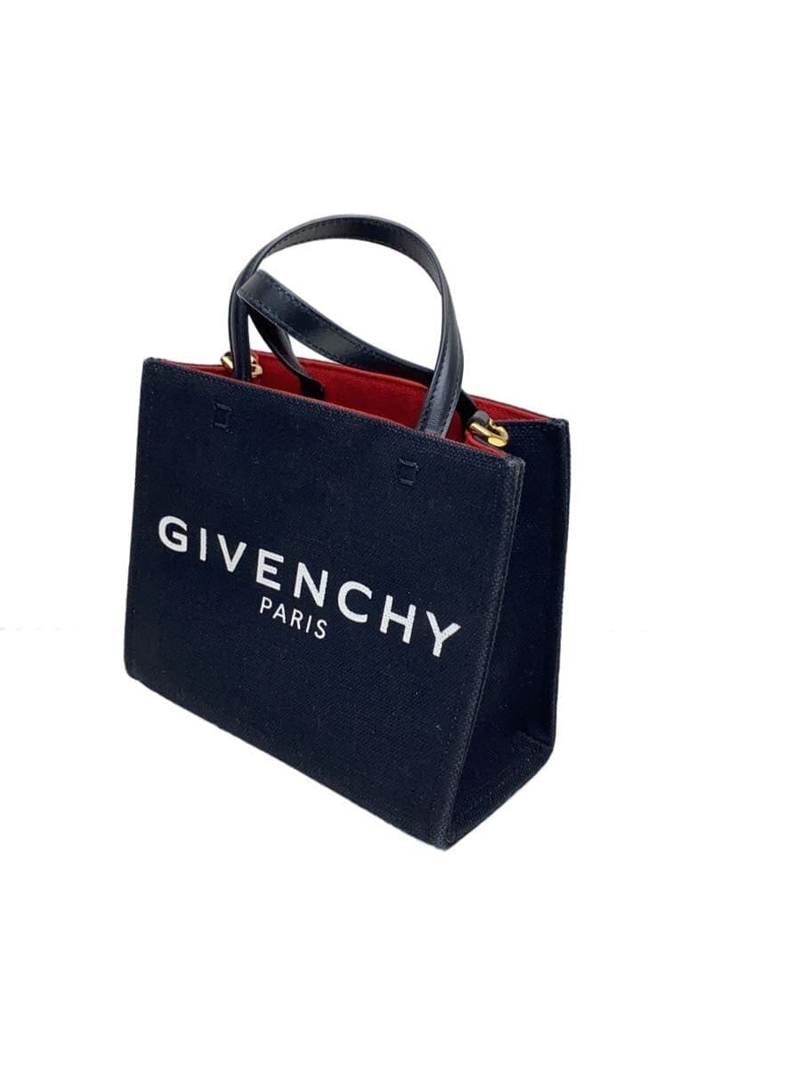 GIVENCHY Shoulder Bag Canvas BLK G-TOTE Scuff With Stain 2