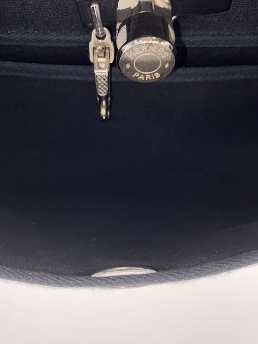 HERMES Shoulder Bag Canvas BLK Solid 6