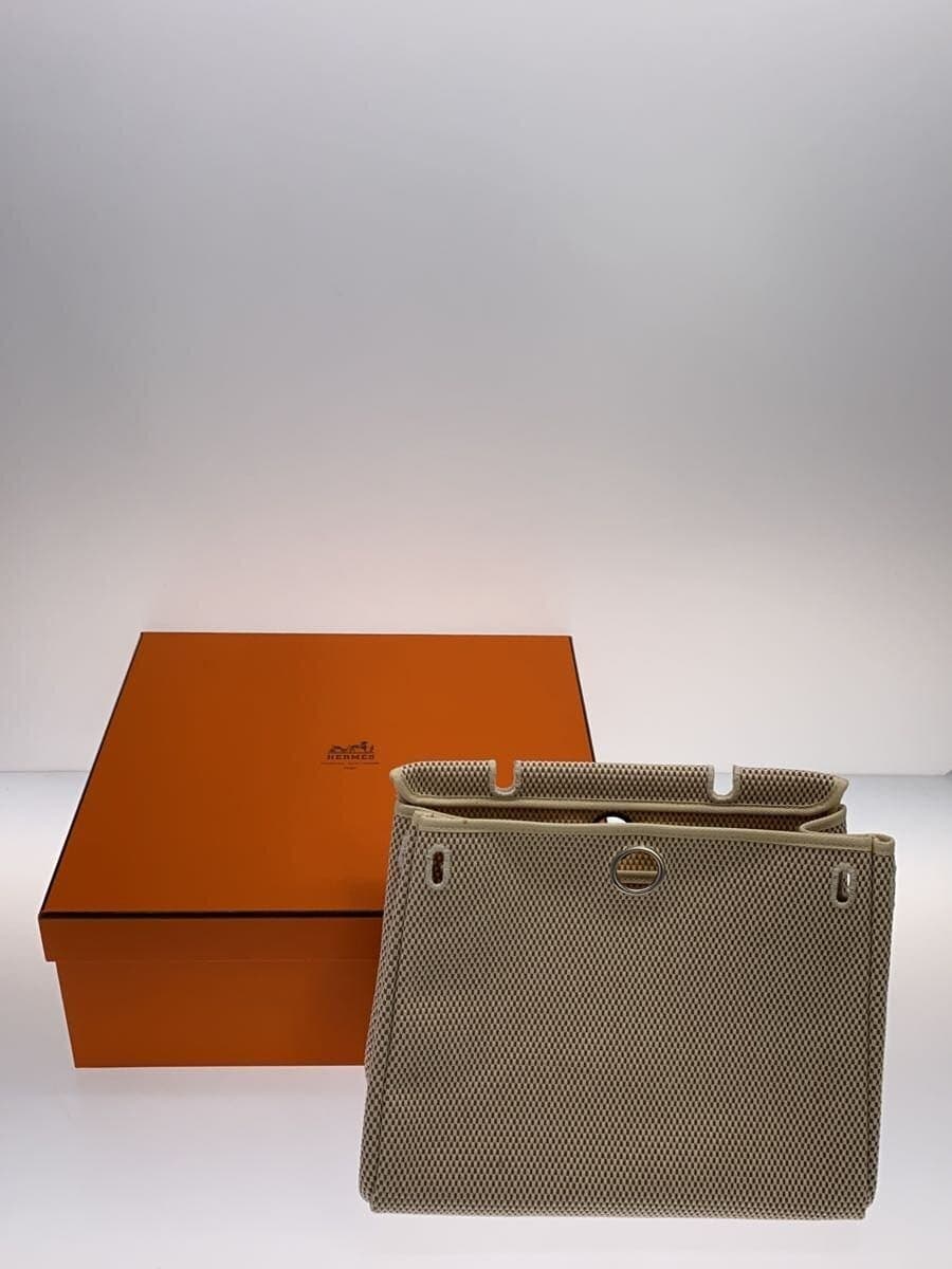 HERMES Shoulder Bag Canvas BLK Solid 7