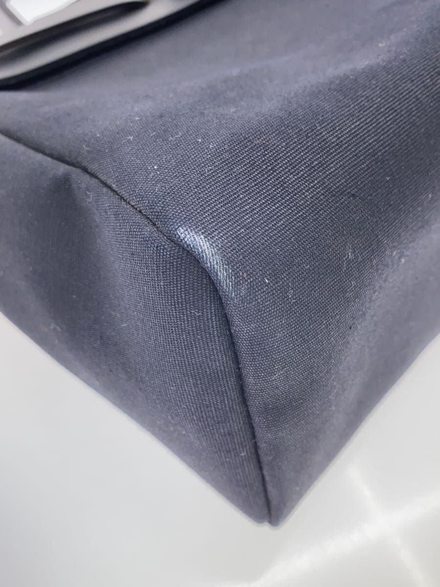 HERMES Shoulder Bag Canvas BLK Solid 8