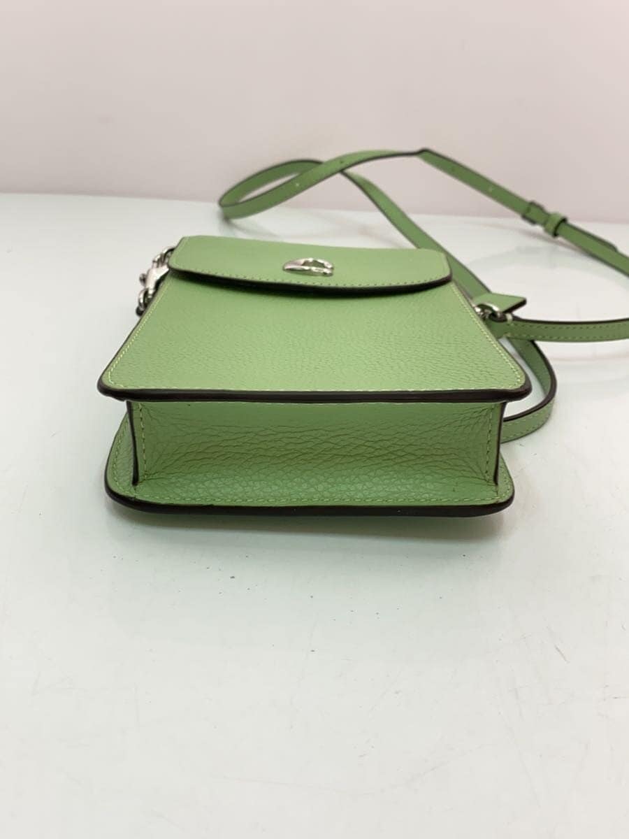 COACH Shoulder Bag Leather GRN Plain CH815 4