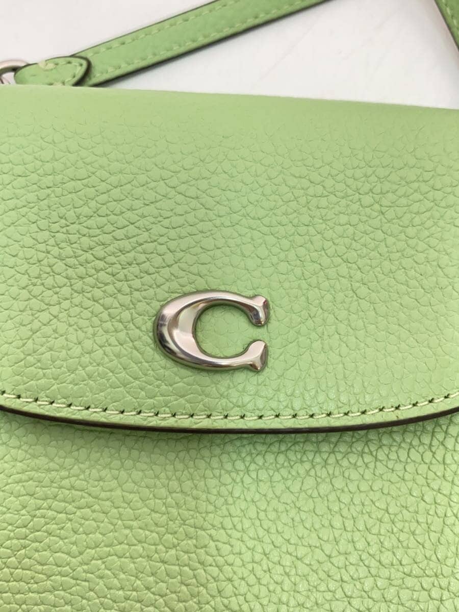 COACH Shoulder Bag Leather GRN Plain CH815 5