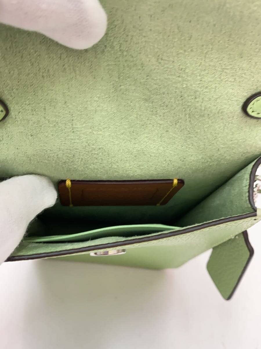 COACH Shoulder Bag Leather GRN Plain CH815 6