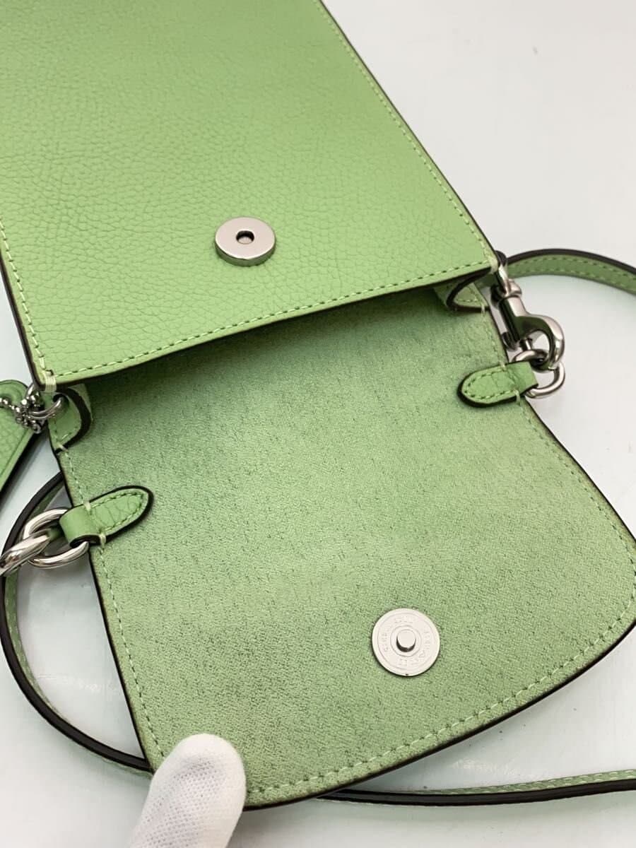 COACH Shoulder Bag Leather GRN Plain CH815 7
