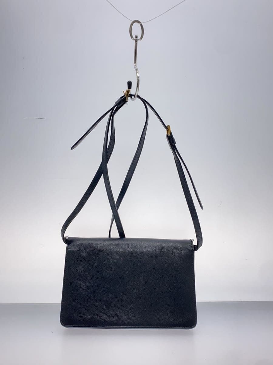 PRADA Shoulder Bag Leather BLK 3