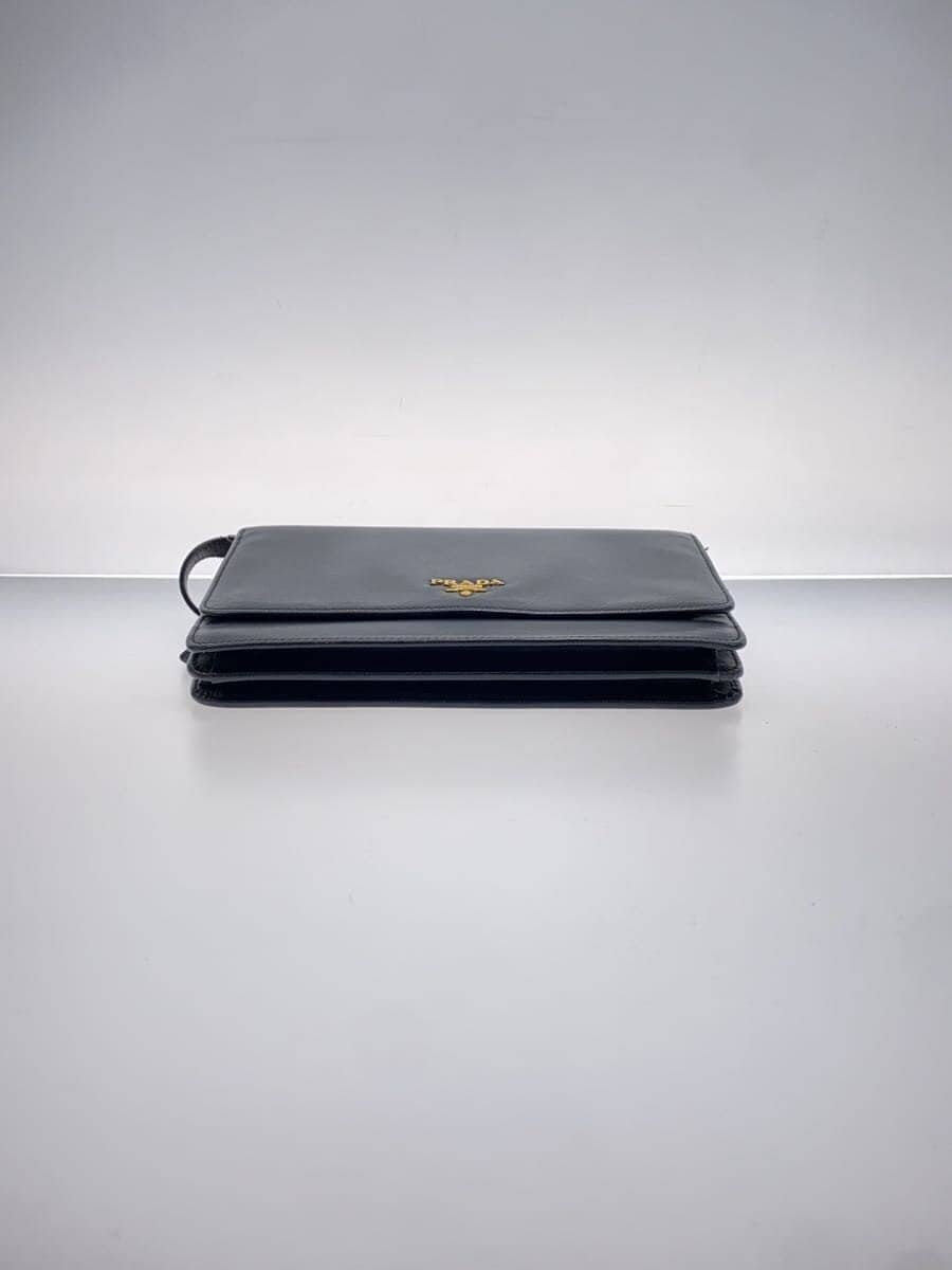 PRADA Shoulder Bag Leather BLK 4