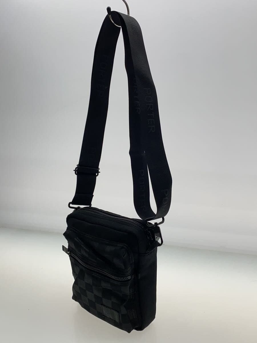 PORTER shoulder bag nylon black check 2