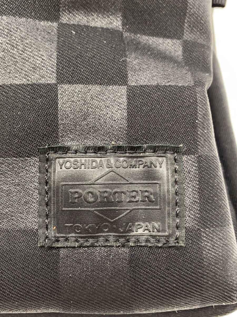 PORTER shoulder bag nylon black check 5