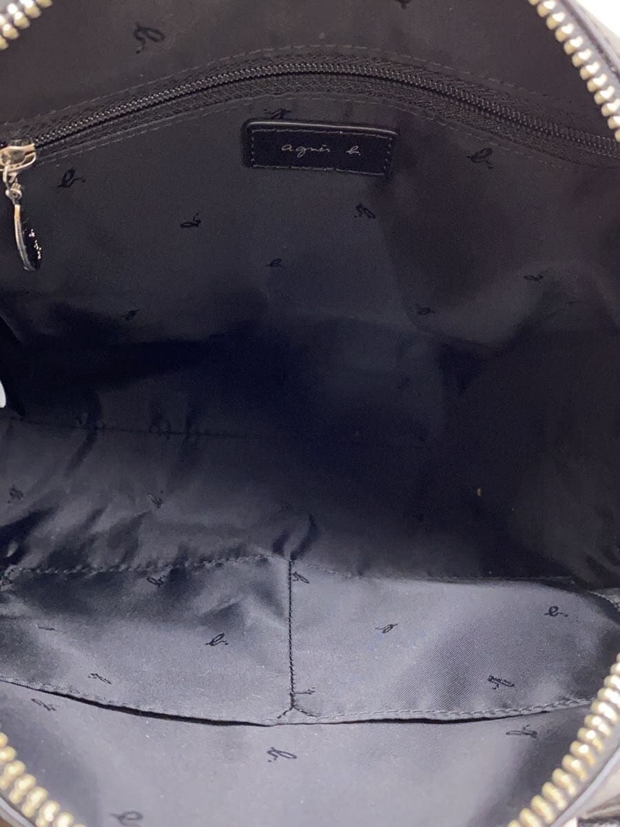 agnes b. Shoulder Bag Cowhide BLK CR11T-04 6