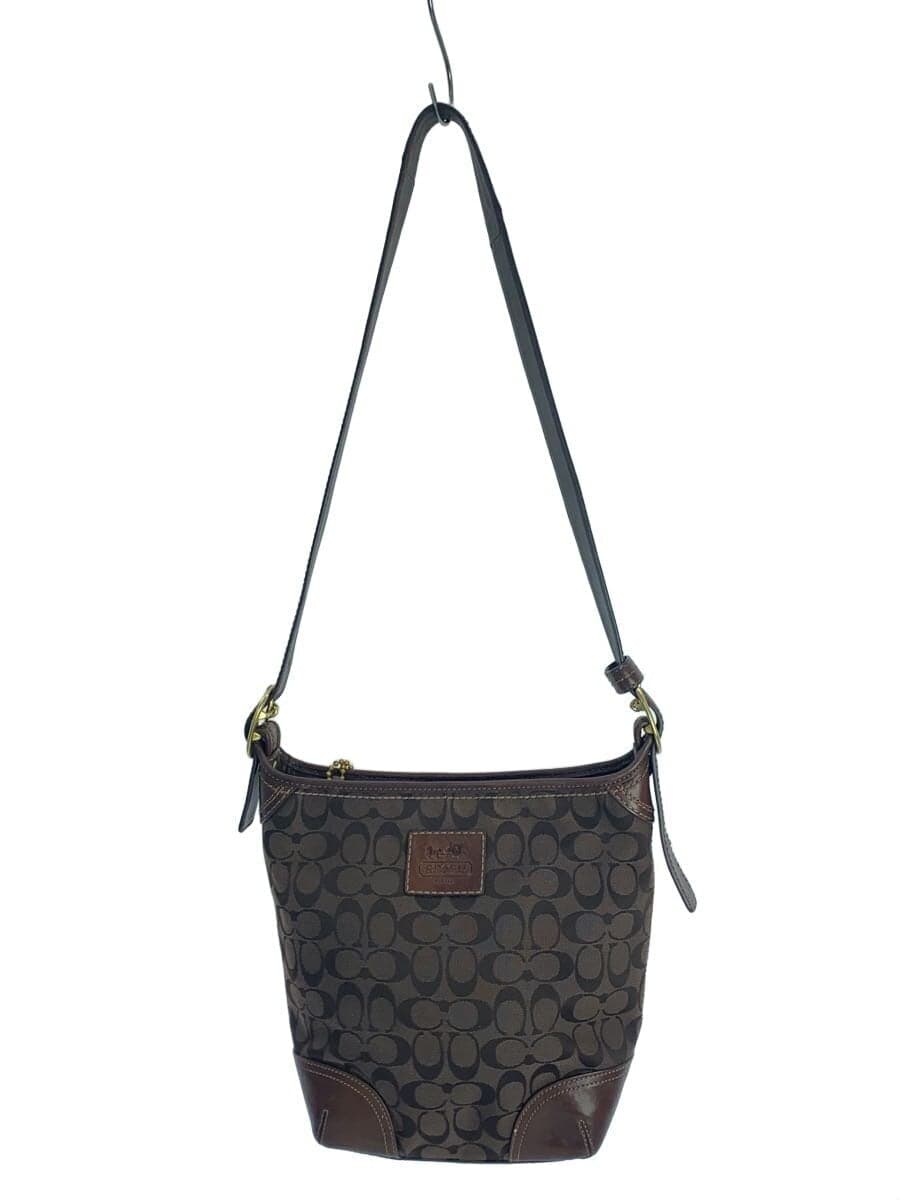 COACH Shoulder Bag Canvas BRW Monogram 12390